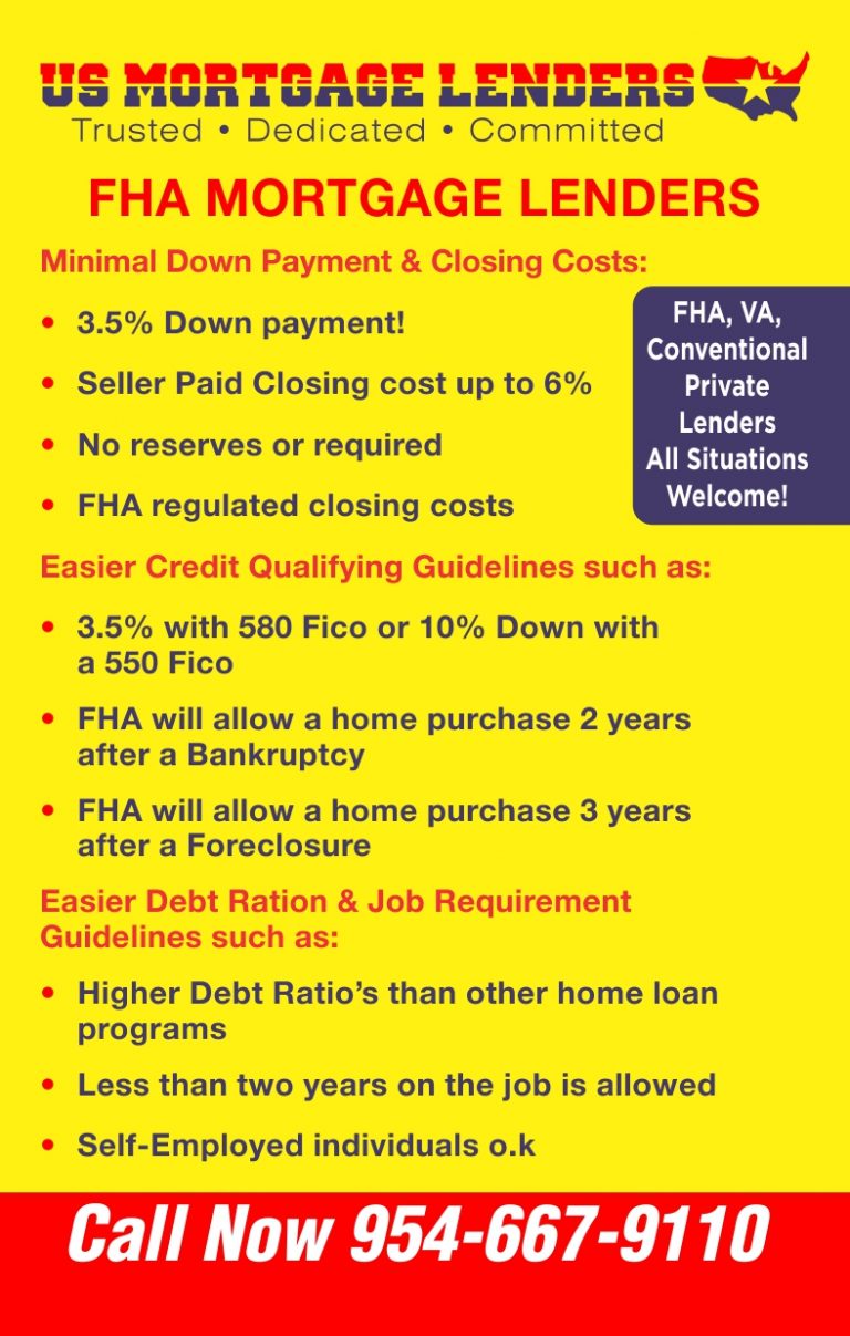 3.5 Pinellas FL FHA Mortgage Lenders Min 500+MIN CREDIT